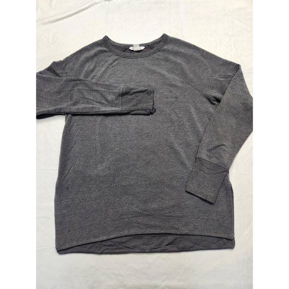 Athleta Tops - Athleta Sweatshirt Tunic Womens M Gray Raglan Long Sleeve Thumbholes Fleece